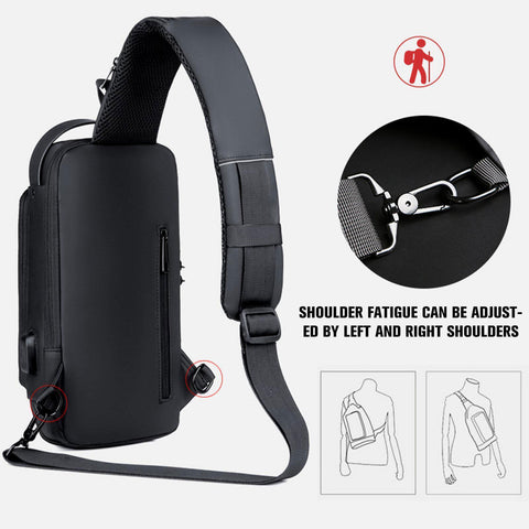 USB-Charging Sport Sling Anti-Theft Shoulder Bag Crossbody Chest Daypack Bags AU