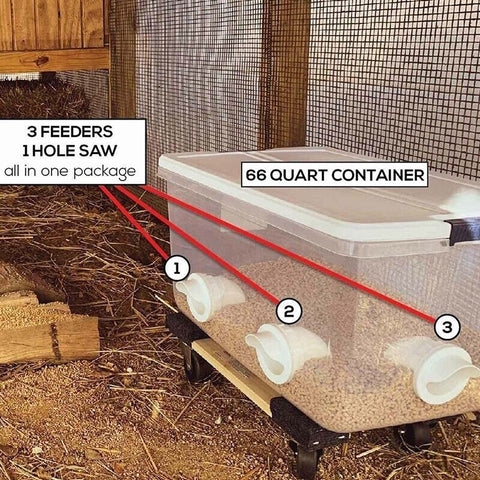 New Chicken Feeder Poultry Pro Feeder DIY Port PVC Gravity Fed Chicken Feeder AU