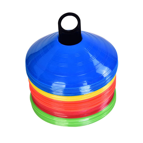 50pcs Training Discs Markers Cones Soccer Rugby Fitness Exercise Sports 5 Colour