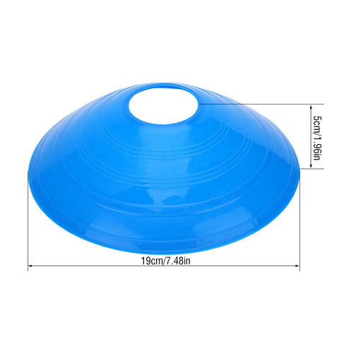 50pcs Training Discs Markers Cones Soccer Rugby Fitness Exercise Sports 5 Colour