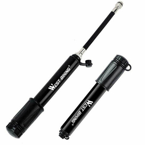 Aluminium MINI BICYCLE AIR PUMP Bike Hand Ball Inflator Portable Cycling Tyre AU
