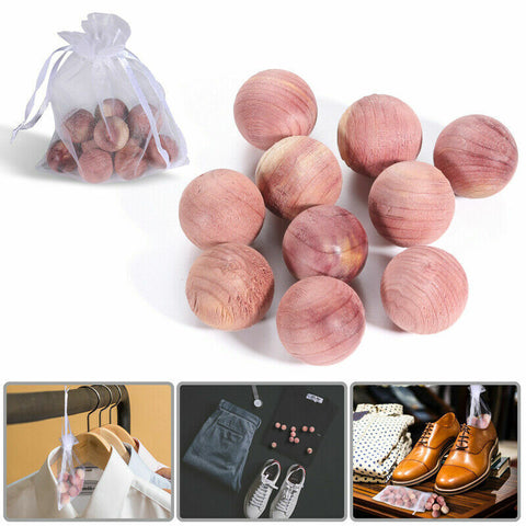 100x Cedar Wood Moth Balls Natural Repellent Musty Clothes Wardrobe Drawer AUS