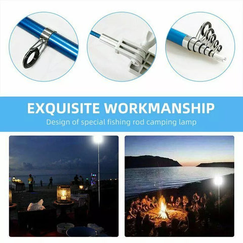 12V Portable Telescopic Light Fishing Rod Pole Camping Lamp Car Repair LED Light