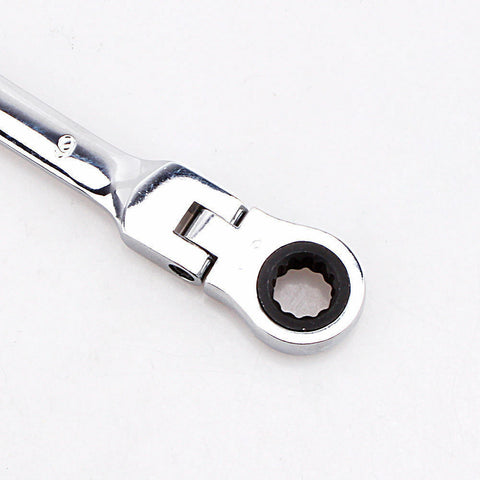 12 Pcs Metric 8-19mm Flexible Head Spanner Gear Ratchet Wrench Cr-V Steel Set