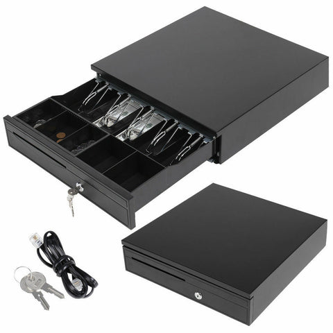 Manual/ Electronic Heavy Duty Cash Drawer Cash Register POS 5 Bills 5 Coins Tray
