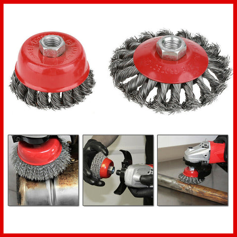 8x Twist Knot Wire for Angle Grinder M14 Crew Wheel Disc & Cup Brush Set Kit SYD