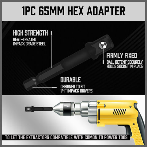 15-PIECE IMPACT DAMAGED BOLT NUT SCREW REMOVER TOOL SOCKET THREADING EXTRACTOR
