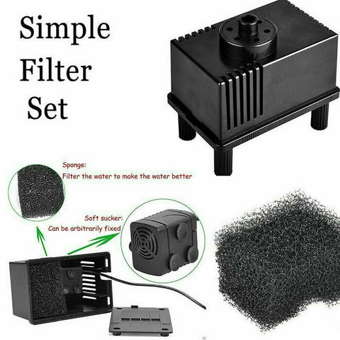 Solar Powered Water Pump Pond Garden Submersible Fountains + Sponge Filter