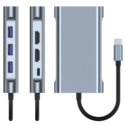 Laptop Docking Station USB-C HUB Type-C PD USB 3.0 Adapter 4K HDMI VGA SD/TF