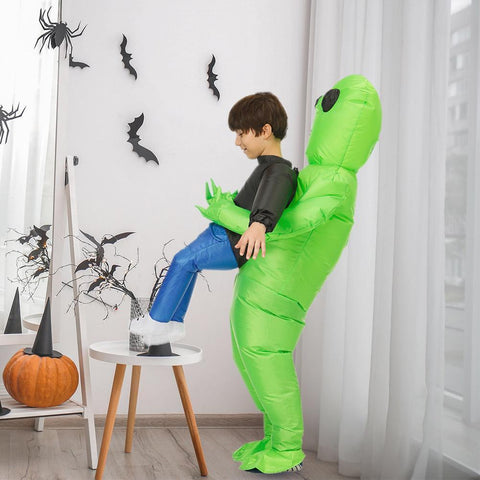 Scary Halloween Green Alien InflatableCostume Blow Up Suits Party Dress  AU