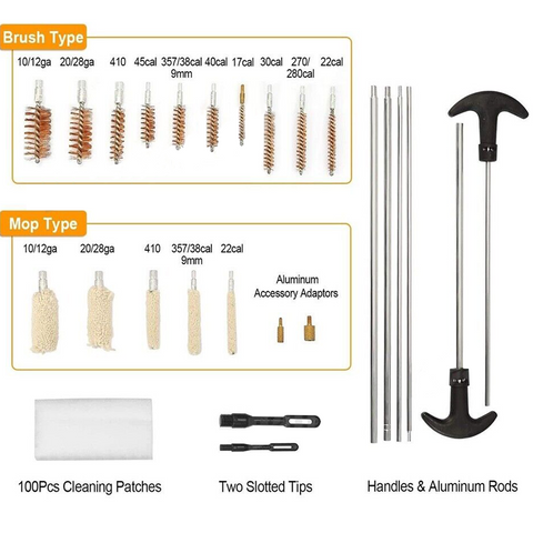 126x Gun Cleaning Tools Set Pistol Rifle Shotgun Firearm Cleaner Kit Universal