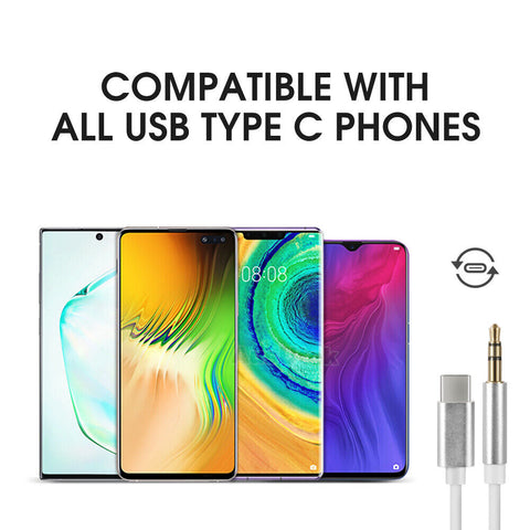 Type C USB-C to 3.5mm Male Audio AUX Cable Adapter For iPhone 15 Samsung Huawei