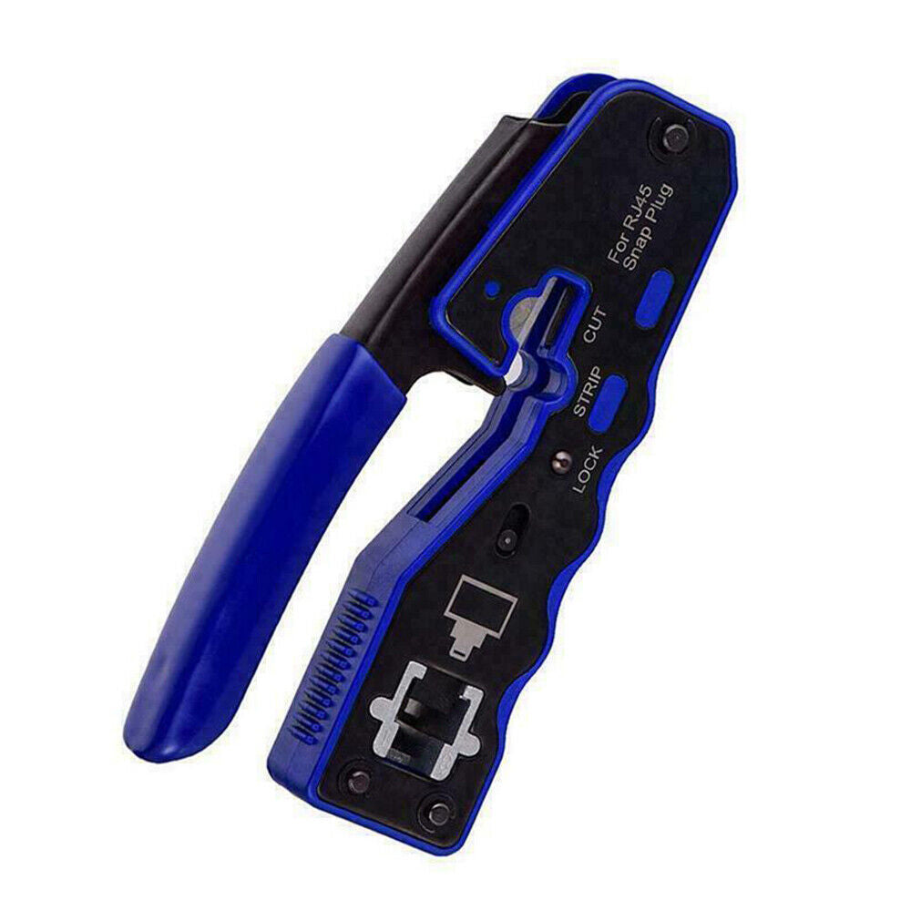 Crimping Tool Network Crimper RJ45 EZ Pass Through for Cat6a 8P8C Cat7 Connector