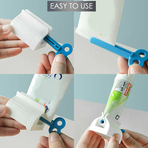 3PCS Toothpaste Squeezer Bathroom Tube Dispenser Seat Easy Stand Rolling Holder