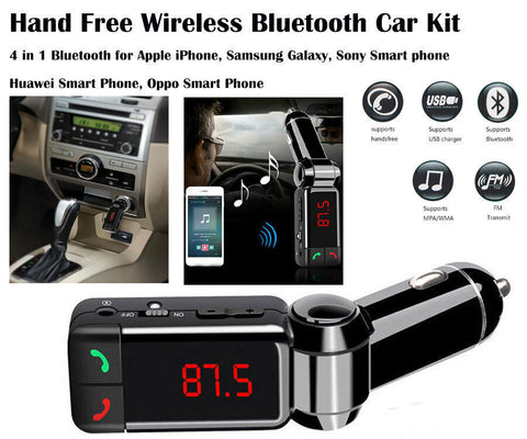 FM Transmitter Wireless Bluetooth Car Kit Handsfree Car Charger MP3 Player USB