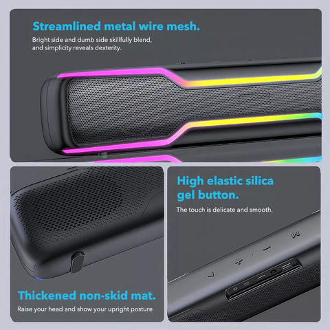 Bluetooth Computer Speaker Soundbar Stereo Music Gaming Speaker FM Radio AUX TF