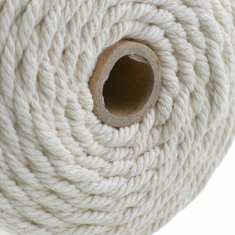 200m 100% Natural Cotton String Twisted Cord Beige Craft Macrame Artisan 3mm HOT