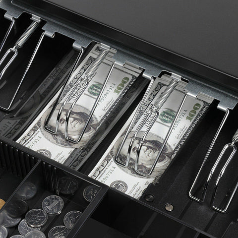 Manual/ Electronic Heavy Duty Cash Drawer Cash Register POS 5 Bills 5 Coins Tray