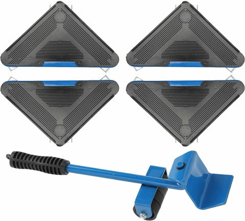 5pcs Furniture Slider Lifter Moves Wheels Mover Kit Home Moving Lifting System