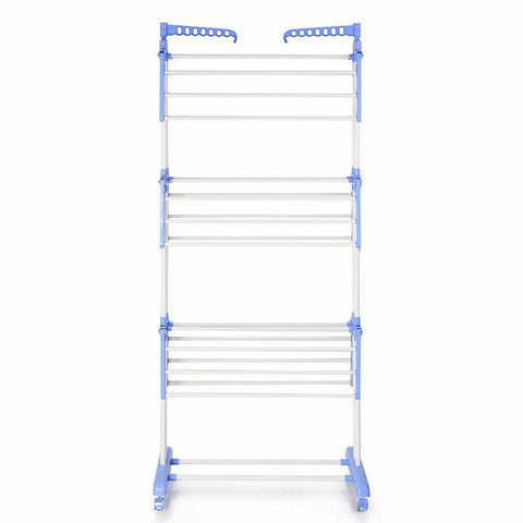 6 Tiers Foldable Garment Hanger Clothes Airer Drying Rack Laundry Support Horse