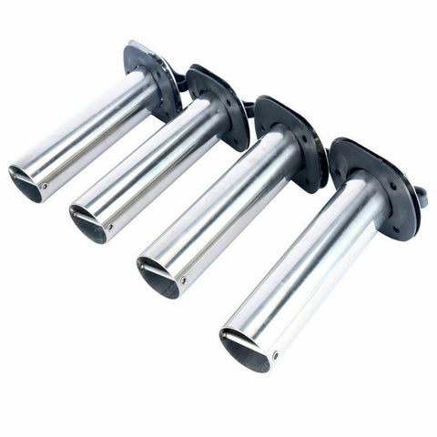 4x Fishing Rod Holders Stainless Steel Boat Flush Moun w/ Gasket Cap 30 Degree