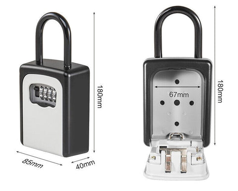 4-Digit Combination Lock Key Safe Storage Box Padlock Security Home Outdoor