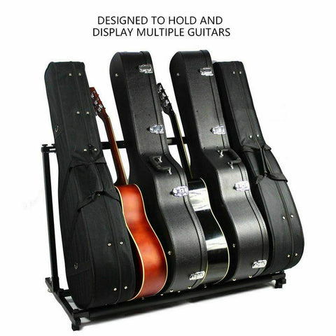 Guitar Stand Fits 5 Guitars Tidy Storage Display Rack Metal Padded Foam Stylish