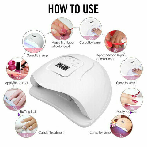 48W Nail Lamp UV LED Light Professional Nail Polish Dryer Gel Curing Device AU