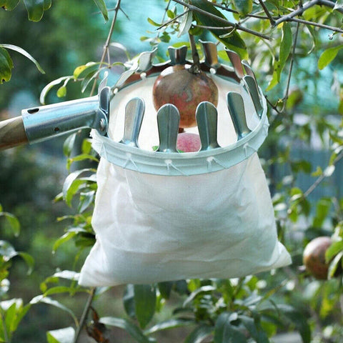 Fruit Picker with Bag Basket Garden Farm Fruit Catcher Harvest Picking Tools