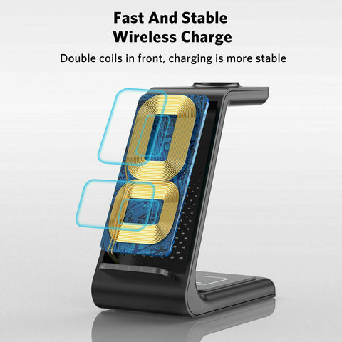 Wireless Charger Dock Charging Station 3 in 1 For Apple Watch iPhone 13 12 11 XS