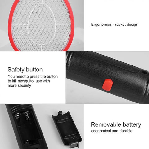2x Bug Zapper Electric Tennis Racket Mosquito Fly Swatter Killer Insect Handheld
