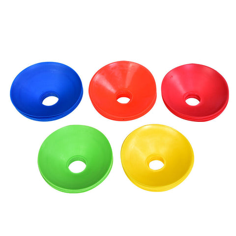 50pcs Training Discs Markers Cones Soccer Rugby Fitness Exercise Sports 5 Colour