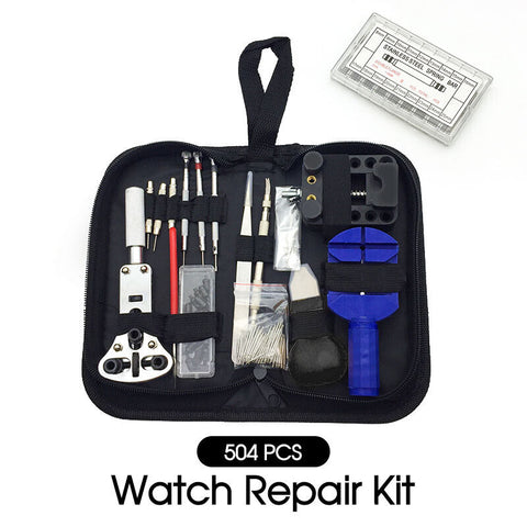 504pcs Watch Repair Tool Kit Back Case Opener Remover Spring Pin Bars Watchmaker