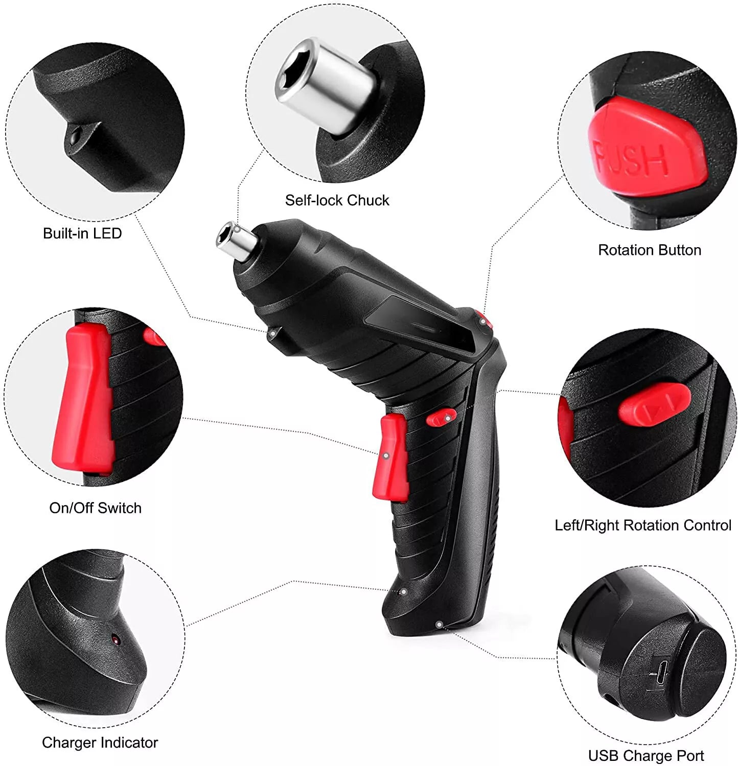 Electric Cordless Rechargeable Screwdriver Mini Power Screw Driver Tool Bits New