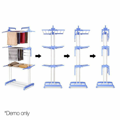 6 Tiers Foldable Garment Hanger Clothes Airer Drying Rack Laundry Support Horse