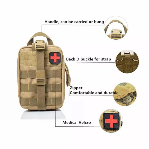 Tactical MOLLE Rip Away EMT IFAK Medical Pouch First Aid Kit Utility ( ONLY BAG)