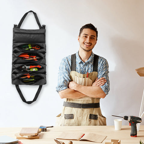 Tool Roll Up Bag Wrench Pouch Multi-Purpose Hanging Portable Organizer Storage