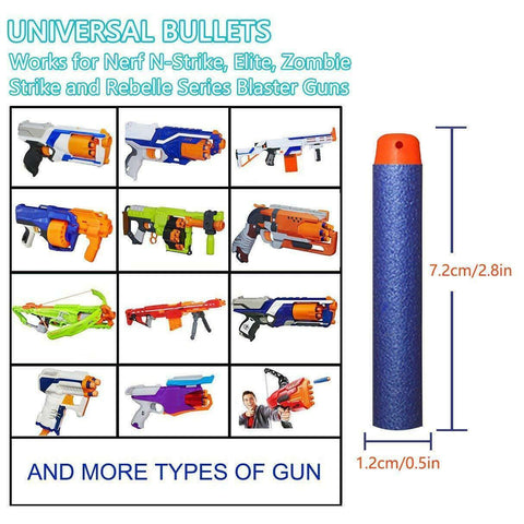100 x Bullets SOFT HEAD Strike Elite Dart Refill Fits Most Guns BLUE
