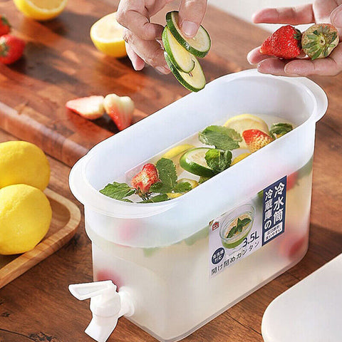 3.5L Beverage Dispenser Water Drink Bucket With Faucet Refrigerator Cold Kettle