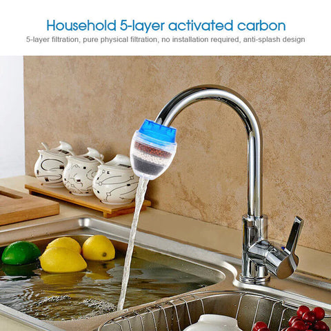 5X TAP WATER PURIFIER CARBON COCONUT CLEAN FILTER HOME KITCHEN CARTRIDGE FAUCET