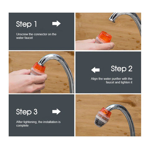 5X TAP WATER PURIFIER CARBON COCONUT CLEAN FILTER HOME KITCHEN CARTRIDGE FAUCET