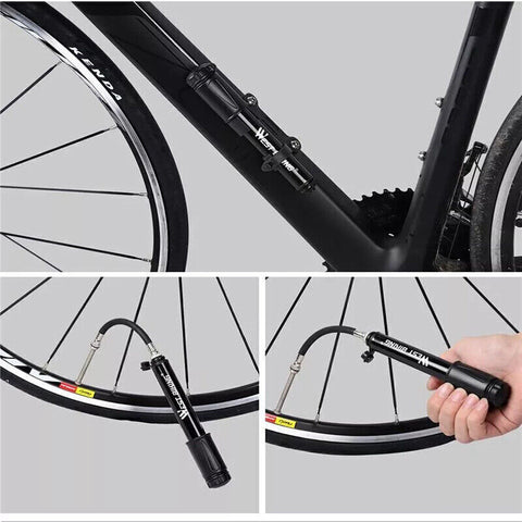 Aluminium MINI BICYCLE AIR PUMP Bike Hand Ball Inflator Portable Cycling Tyre AU