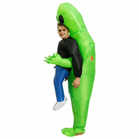 Scary Halloween Green Alien InflatableCostume Blow Up Suits Party Dress  AU
