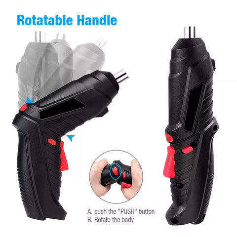 Electric Cordless Rechargeable Screwdriver Mini Power Screw Driver Tool Bits New