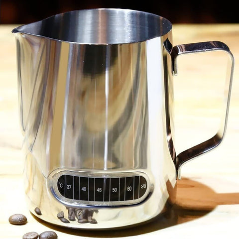 600ml Milk Frothing Thermometer Espresso Coffee Pitcher Stainless Steel Jug