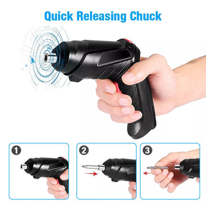 Electric Cordless Rechargeable Screwdriver Mini Power Screw Driver Tool Bits New