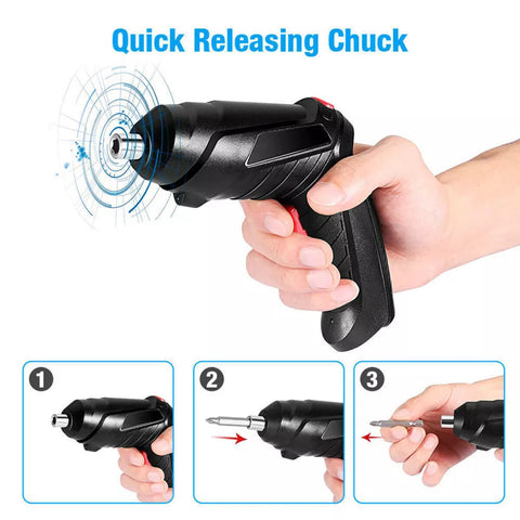 Electric Cordless Rechargeable Screwdriver Mini Power Screw Driver Tool Bits New
