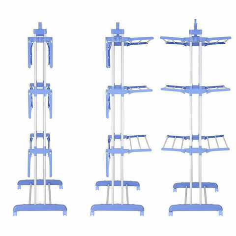 6 Tiers Foldable Garment Hanger Clothes Airer Drying Rack Laundry Support Horse