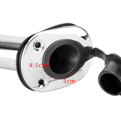 4x Fishing Rod Holders Stainless Steel Boat Flush Moun w/ Gasket Cap 30 Degree