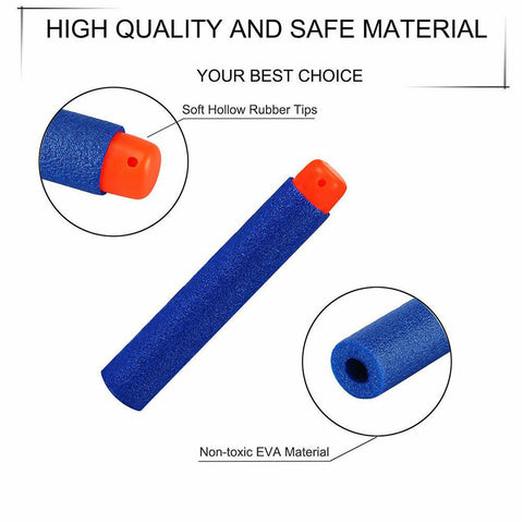 100 x Bullets SOFT HEAD Strike Elite Dart Refill Fits Most Guns BLUE